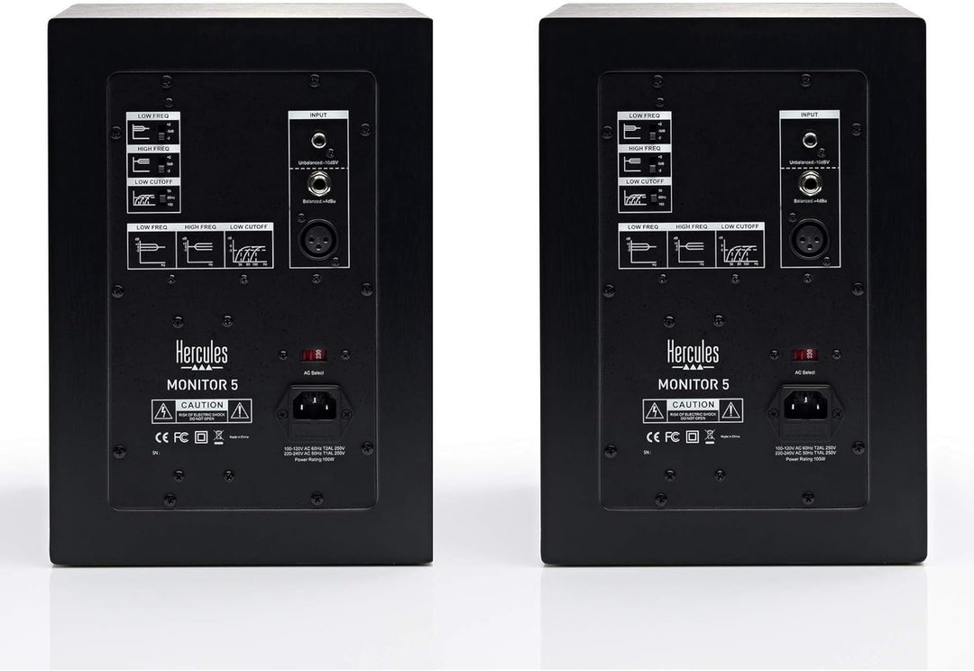 Hercules Monitor 5 - Paar aktive Bi-amplified Monitor Lautsprecher 2 x 80 Watt Monitor 5 Single, Mon