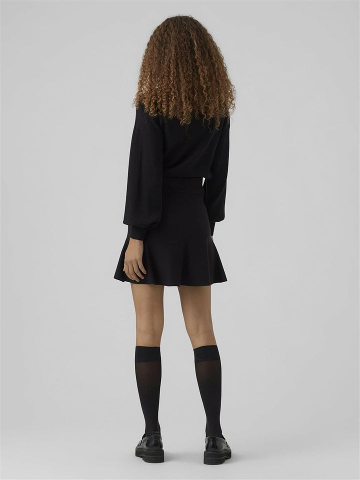 VERO MODA Damen Vmnancy Nw Short Skirt Ga Noos Rock, Schwarz