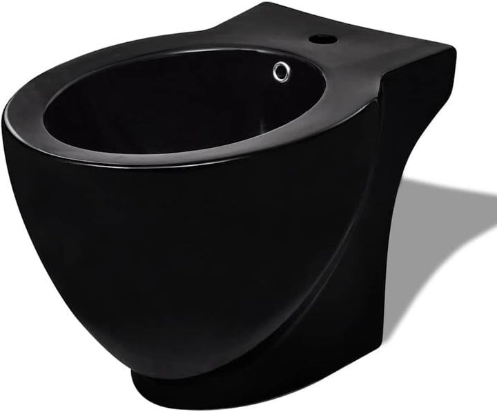 Bidet, rund, zum Aufstellen, aus Sanitärkeramik, schwarz, für Badezimmer