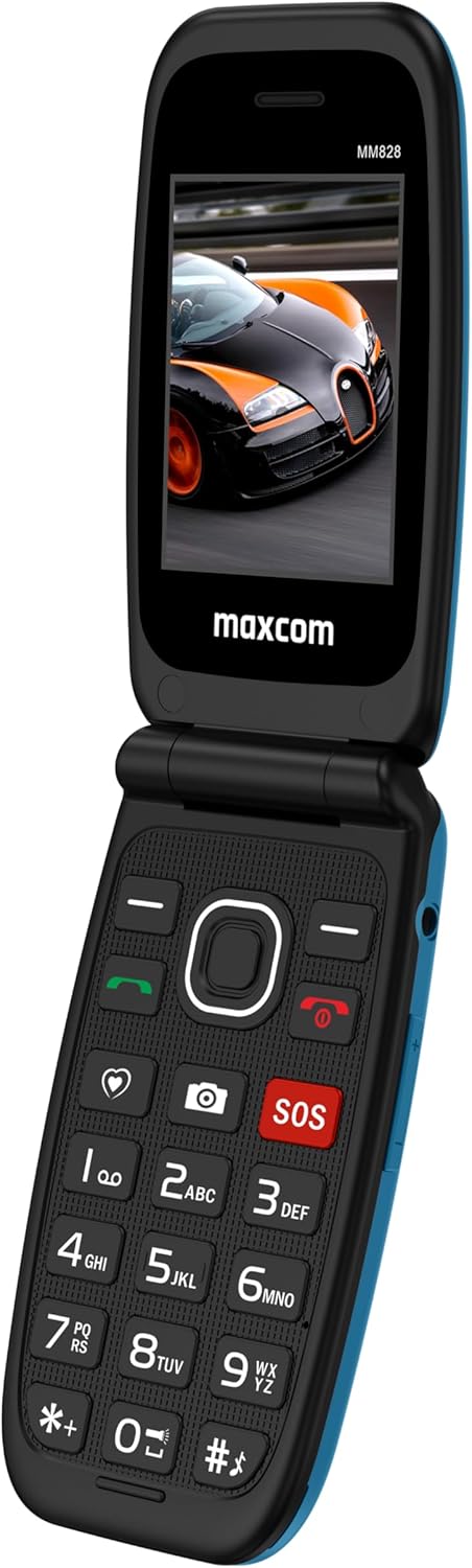 MAXCOM MM828 4G-Handy für ältere Menschen mit Flip-Deckel, grosse Tasten und Symbole, SOS-Taste, 8 S