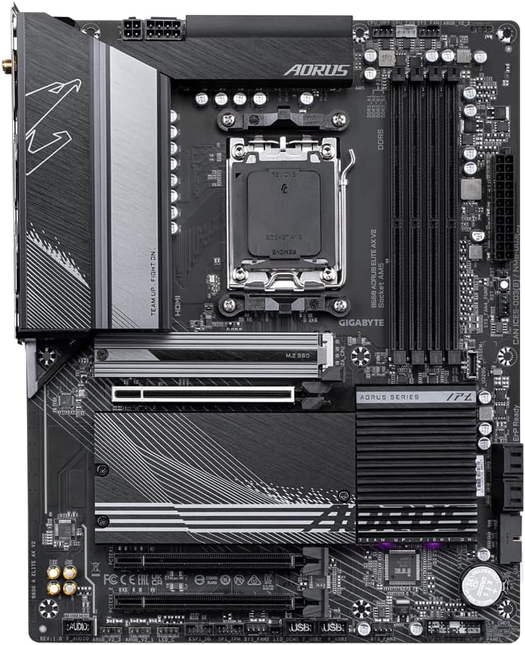 GIGABYTE B650 AORUS Elite AX V2 Mainboard - AMD Ryzen 9000er-Serie, 12+2+2 Phasen VRM, bis zu 8000 M