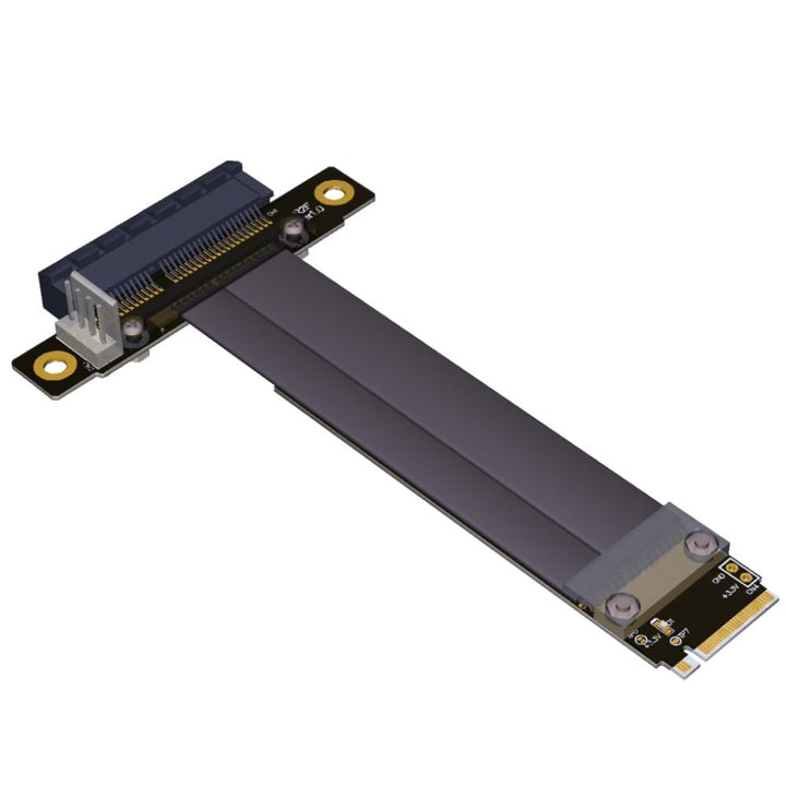 M.2 NGFF NVMe M Key to PCIE 3.0 4X Extension Cable Extender Riser Cable, Black, Straight to Straight