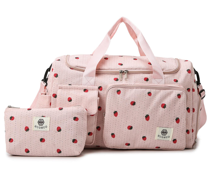 Sporttasche Kinder Reisetasche Mädchen Damen mit Schuhfach und Nassfach Cord Schwimmtasche Weekender