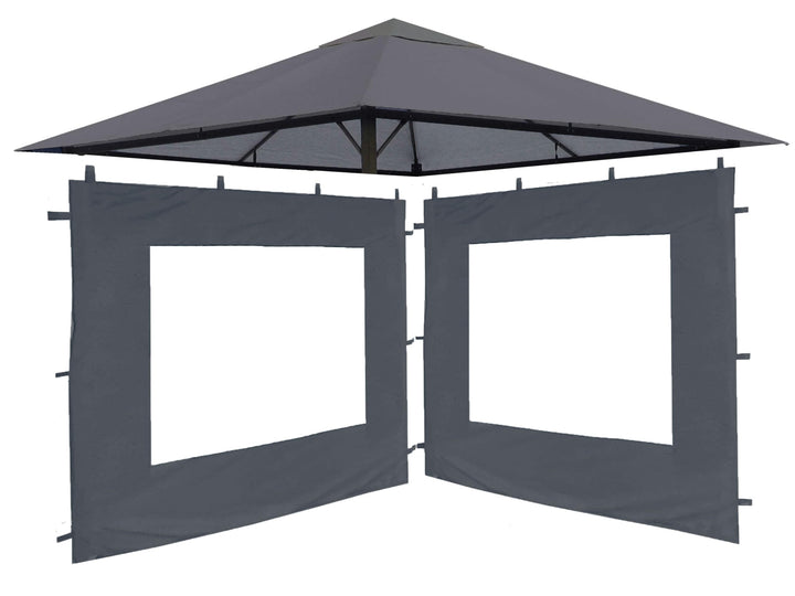 QUICK STAR Set Ersatzdach und 2 Seitenteile für Garten Pavillon 3x3m Grau RAL 7012 Antik Pavillondac