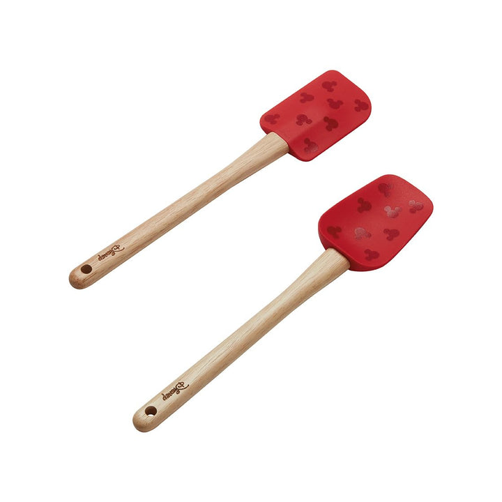 Prestige New Disney Bake with Mickey Mouse Set aus 2 Silikonspateln mit Holzgriffen, Löffelspatel un
