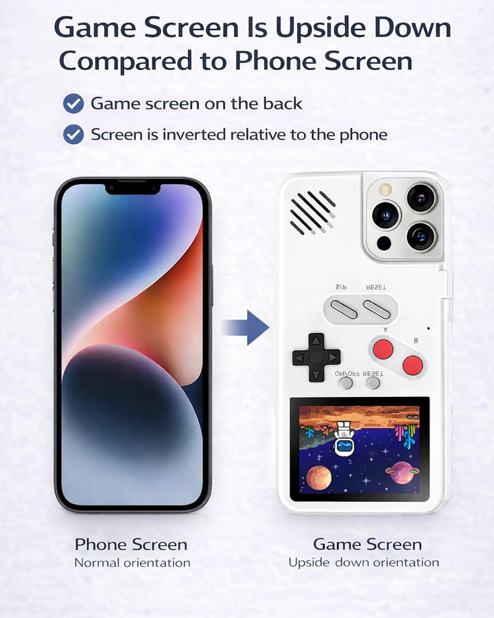Chu9 Gameboy Hülle für iPhone 13 Pro Max, Spielkonsolen-Handyhülle mit 168 integrierten Spielen, sch
