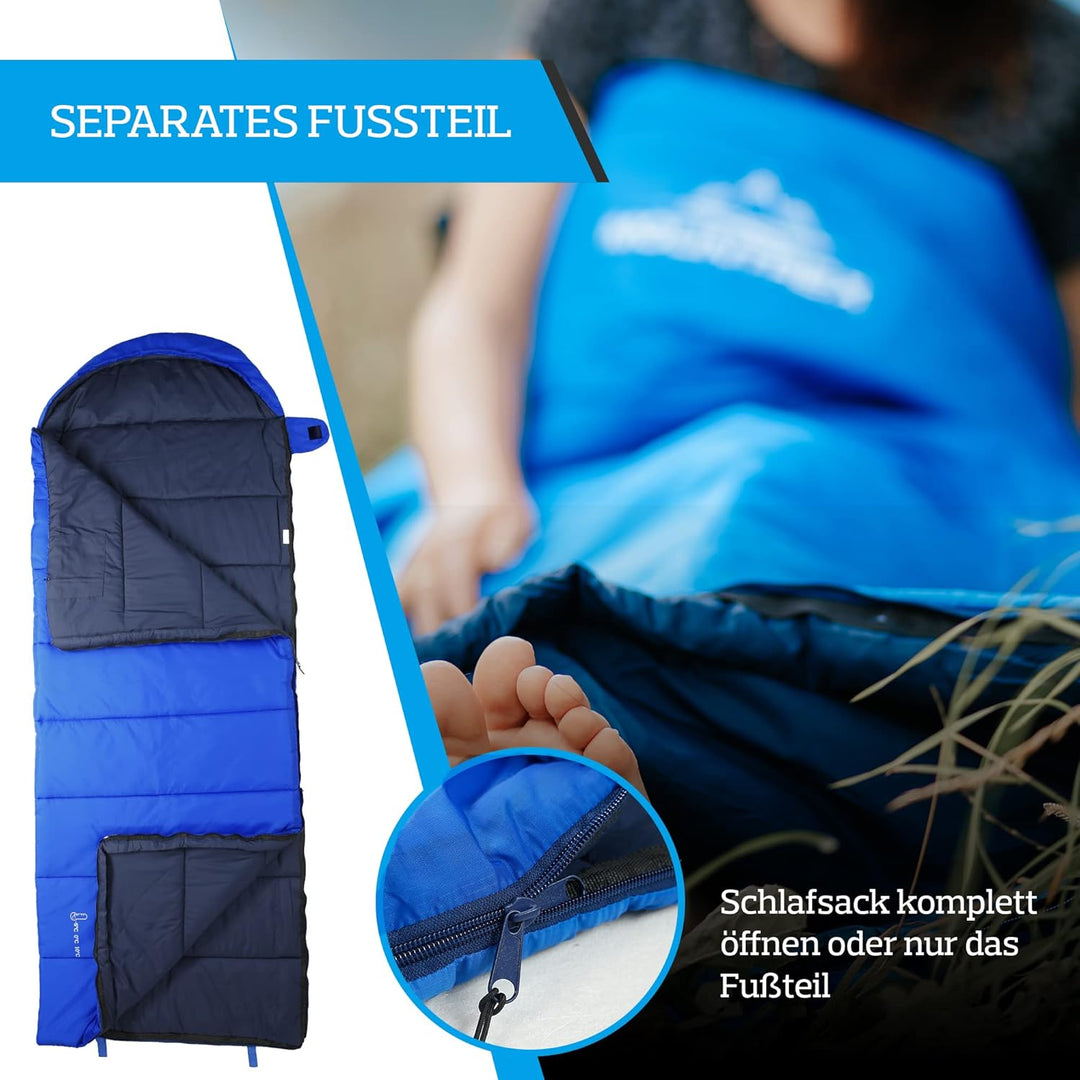 MOUNTREX Schlafsack -5°C / 10°C - Camping & Outdoor - Deckenschlafsack (205 x 75cm) - 3 Jahreszeiten