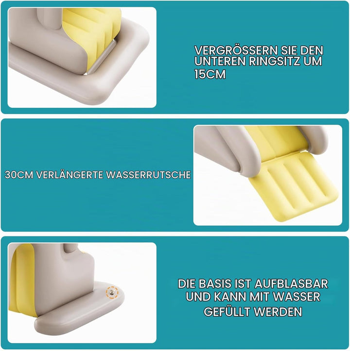 Poolrutsche, 78, 7 x 31, 5 x 33, 5 Zoll PVC PVC aufblasbare Wasserrutsche mit Luftpumpe für Aussen-,