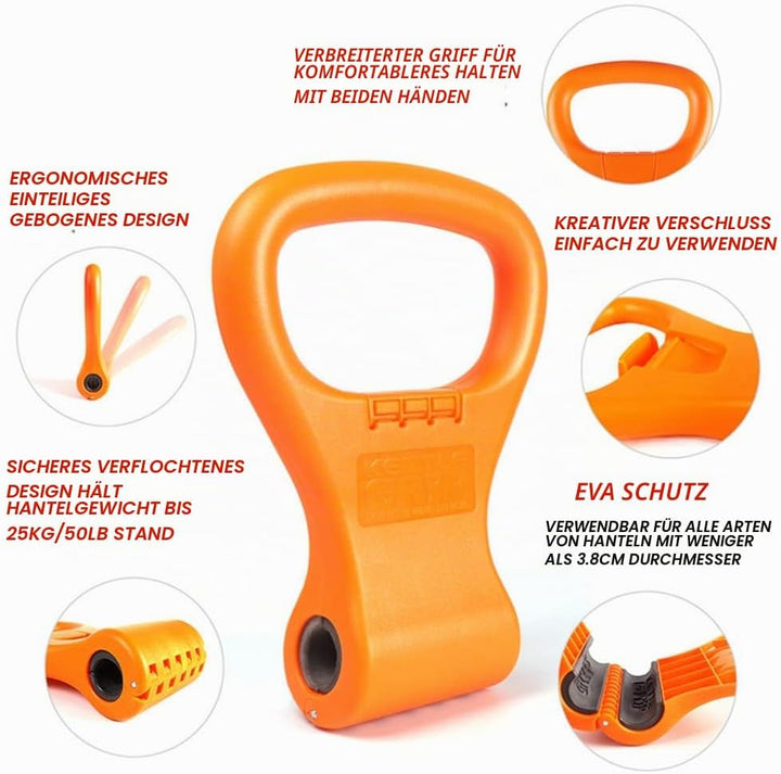 Kettlebell Grip Adjustable Portable Weight Travel Workout Equipment Gear for Gym Weights Bag, Crossf