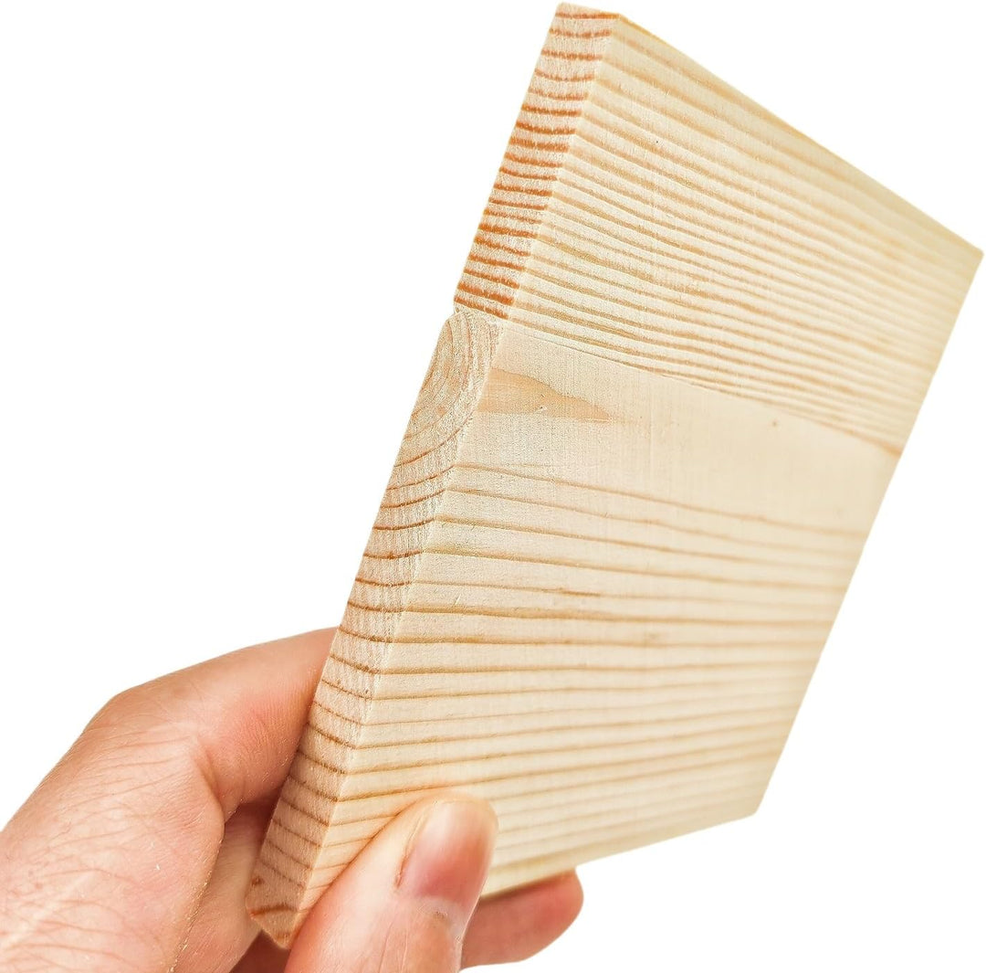 Unlackierte quadratische Holzblöcke zum Basteln, 10 x 10 x 0,8 cm, blanko, dünne Holzquadrate aus Ki