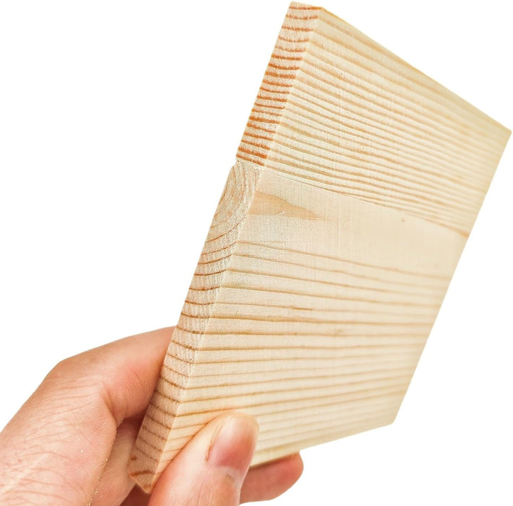 Unlackierte quadratische Holzblöcke zum Basteln, 10 x 10 x 0,8 cm, blanko, dünne Holzquadrate aus Ki