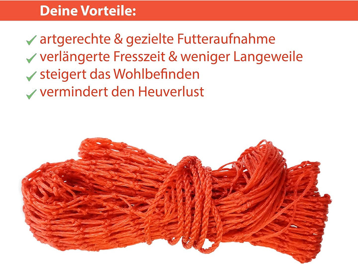 Pferdelinis Heunetz für Pferde, Heunetz engmaschig optimal zur Beschäftigung für Pferde 3x3 Heutasch