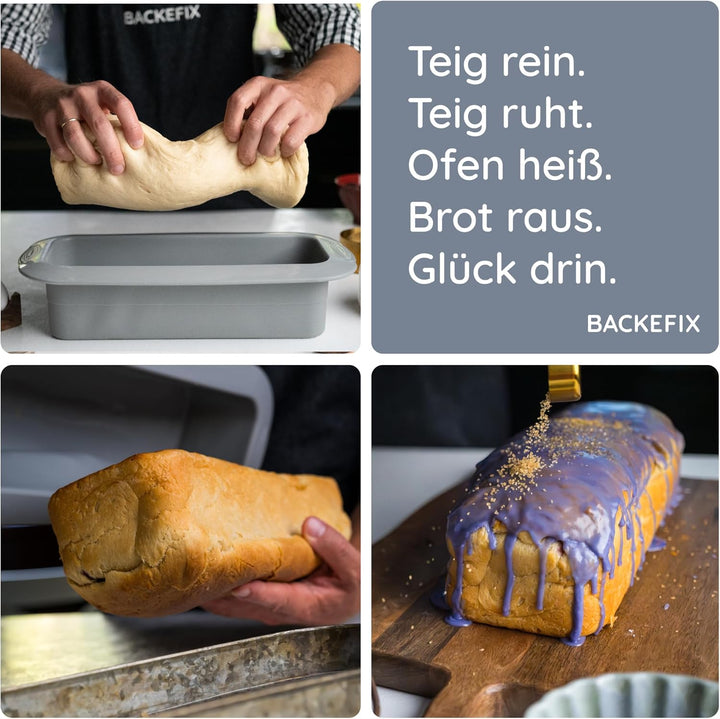 Backefix Brotbackform Silikon 26 cm – Grosse Backform Kastenform 2100ml für Brot und Kuchen mit extr