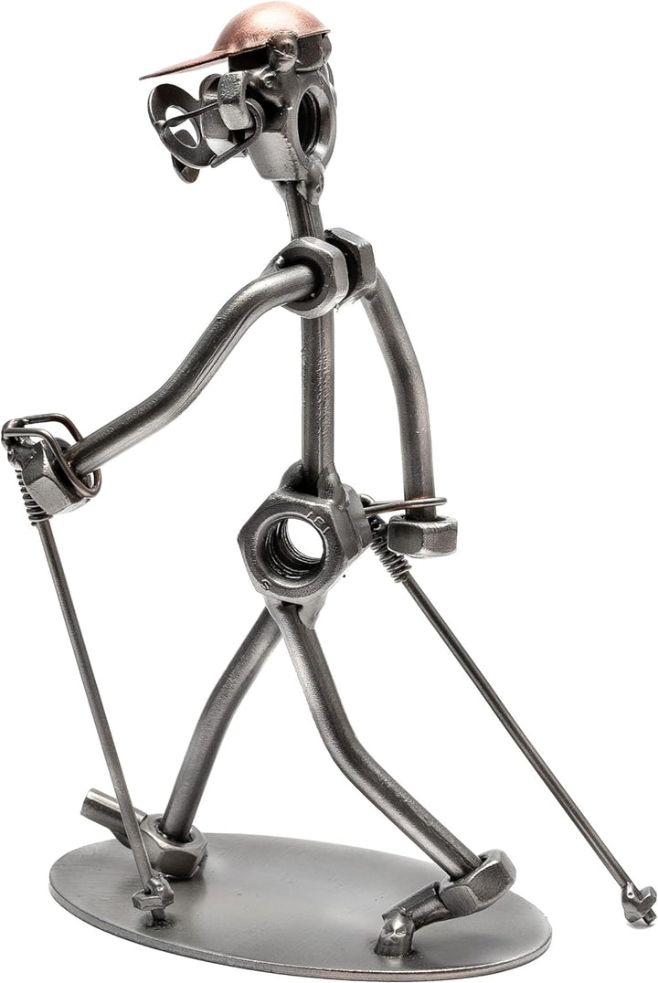 STEEMO Schraubenmännchen Nordic Walking Trekking Geschenk Metall-Deko 12x6x17 cm