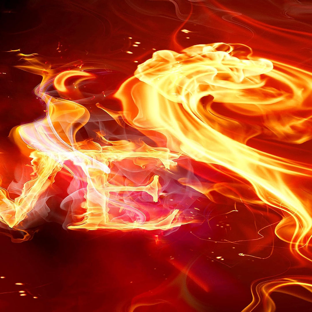 Runa Art Wandbilder Abstrakt Feuer Love 5 Teilig Bild auf Vlies Leinwand Deko Wohnzimmer Schlafzimme