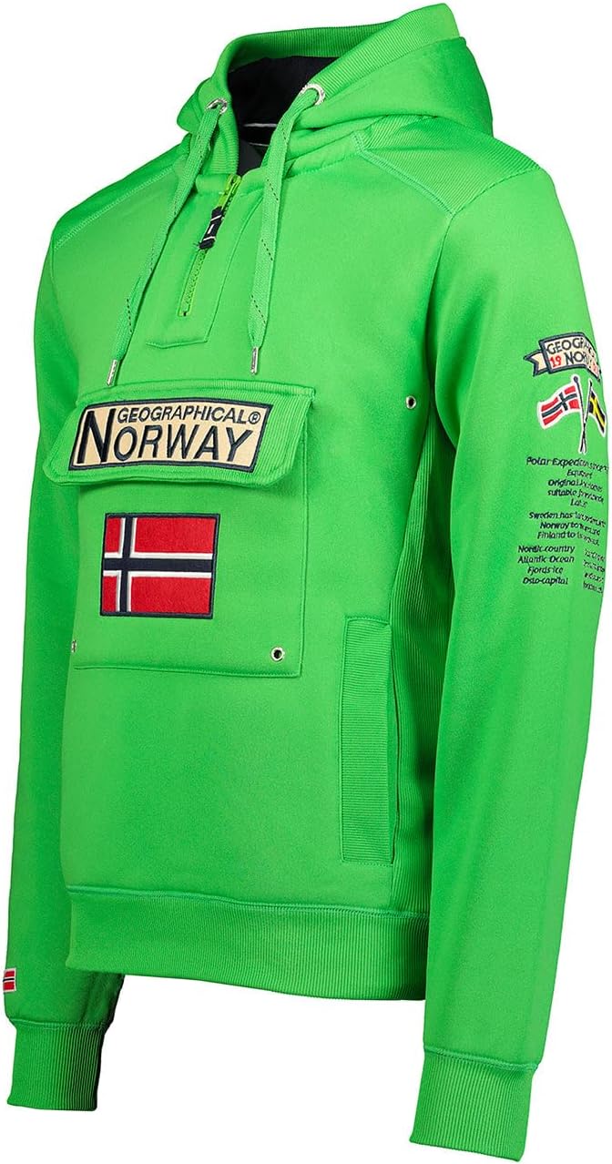 Geographical Norway GYMCLASS Men - Herren Kapuzenpullover Hoody S Grün, S Grün