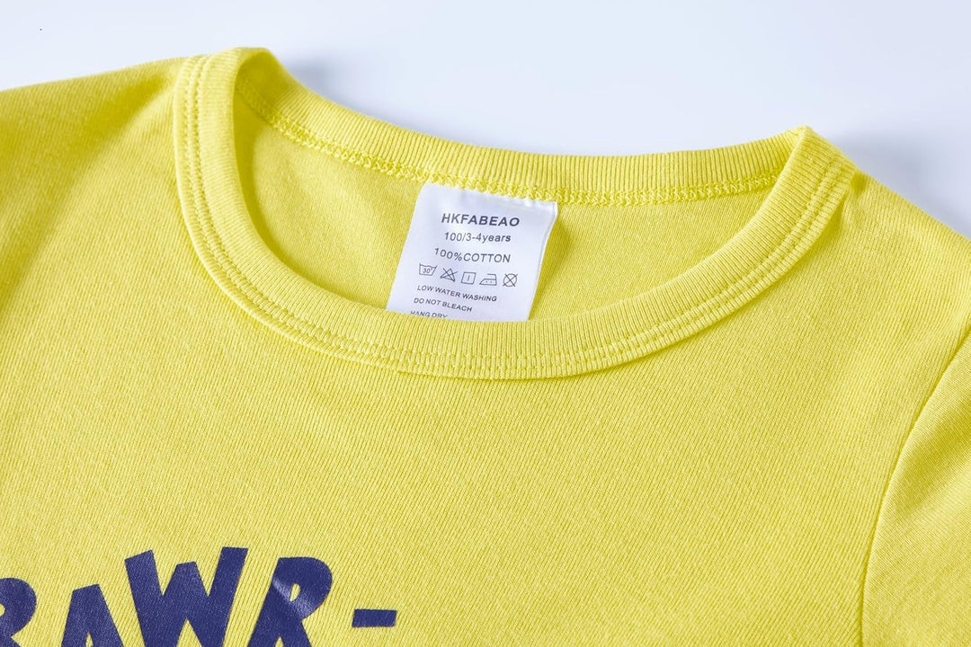 Jungen Pyjama Langarm 4-teilig Kleine Kinder Nachtwäsche Schlafanzug Set 2-14 Jahre 4p-dino Schwarzg
