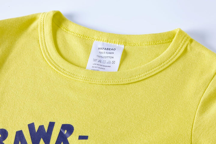 Jungen Pyjama Langarm 4-teilig Kleine Kinder Nachtwäsche Schlafanzug Set 2-14 Jahre 4p-dino Schwarzg