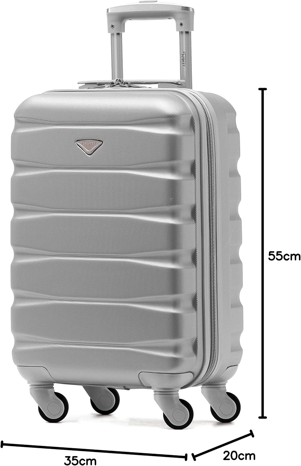 Flight Knight Leichte 4-Rad-ABS-Hartschalenkoffer Handgepack, zugelassen fur uber 100 Fluggesellscha