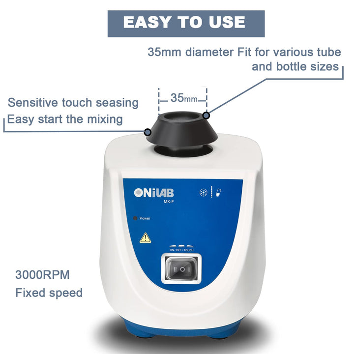 ONiLAB Lab Vortex Mixer mit Touch Start und kontinuierlichen Modi, Lab Vortexer für Rohre, Nagellack