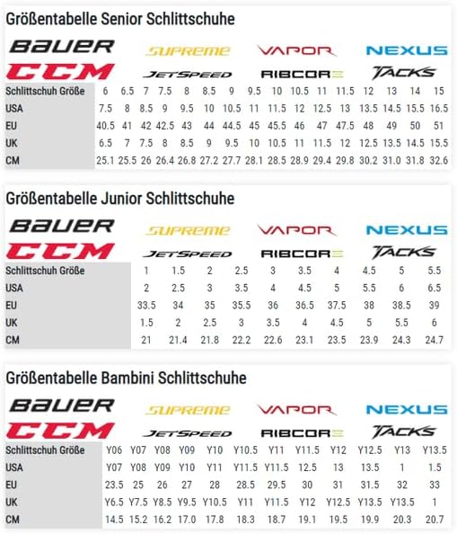 Bauer X Eishockey Schlittschuhe Senior Breite: EE, Grösse: 6.5 Schwarz, Breite: EE, Grösse: 6.5 Schw