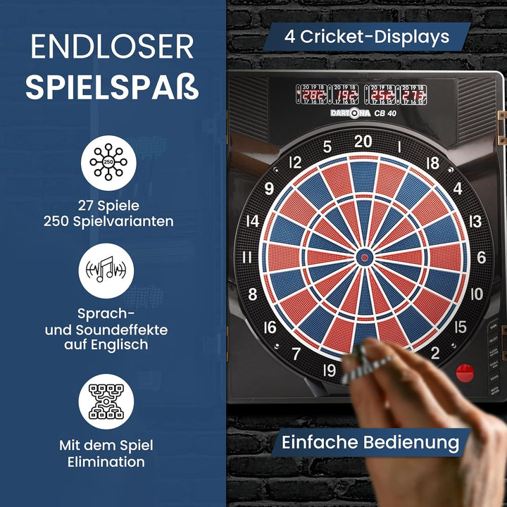 Dartona Elektronische Dartscheibe CB40 Cabinett - | Sieger Preis-Leistung bei Vergleich.org