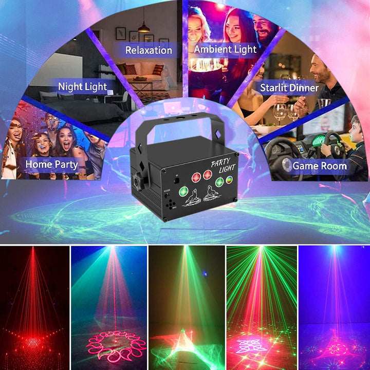 Discolicht, 120 LED-Muster Partylicht USB Neu aktualisiert aurora light Sound Aktivierte Bühnenlicht