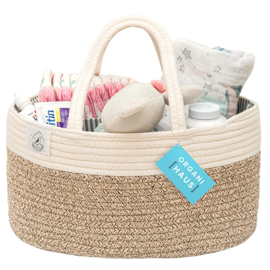 OrganiHaus Wickelkorb | Wickelorganiser | Babykorb | Windel Organizer | Windel Caddy Organizer | Win