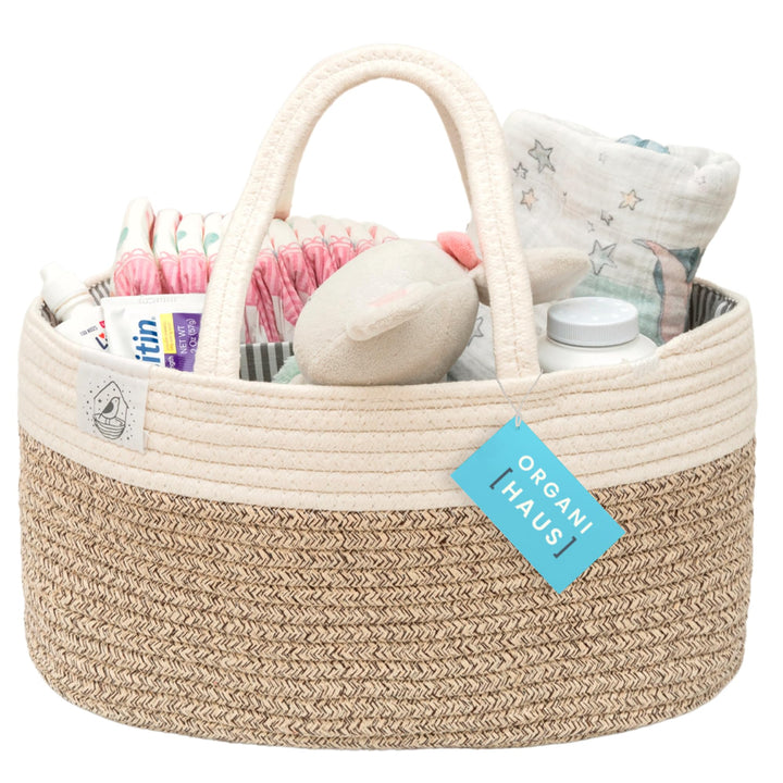 OrganiHaus Wickelkorb | Wickelorganiser | Babykorb | Windel Organizer | Windel Caddy Organizer | Win