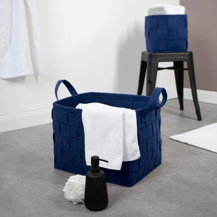 Filz-Aufbewahrungskorb mit Griff 35x25x25cm | Ideal zur Aufbewahrung von Kaminholz &amp; Zeitschriften |