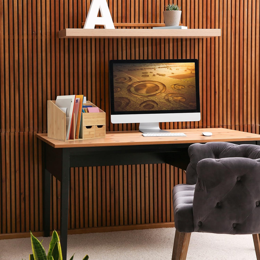 Relaxdays Schreibtisch-Organizer, 2 Schubladen, 5 Fächer, Brief- &amp; Dokumentenablage, HBT 29 x 37 x 2