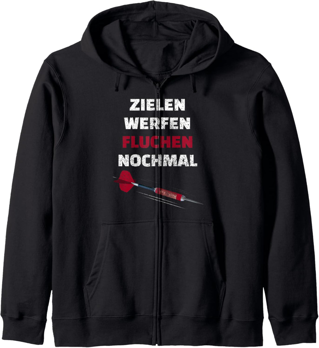 Zielen Werfen Fluchen Nochmal Dart Kapuzenjacke