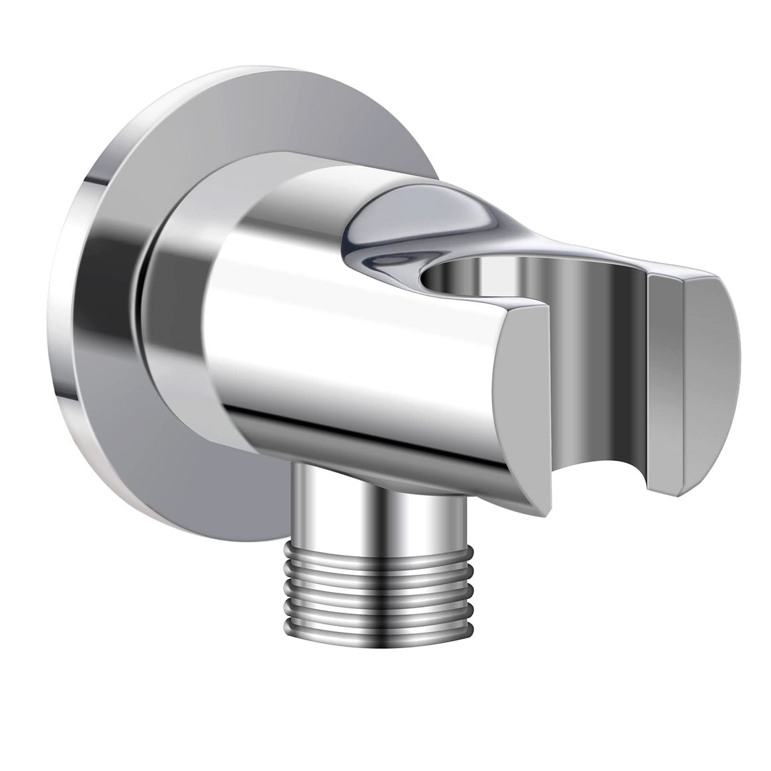 Keymark Wandanschlussbogen mit Brausehalter Chrom, Messing Schlauchanschluss mit Wandbrausehalter, W