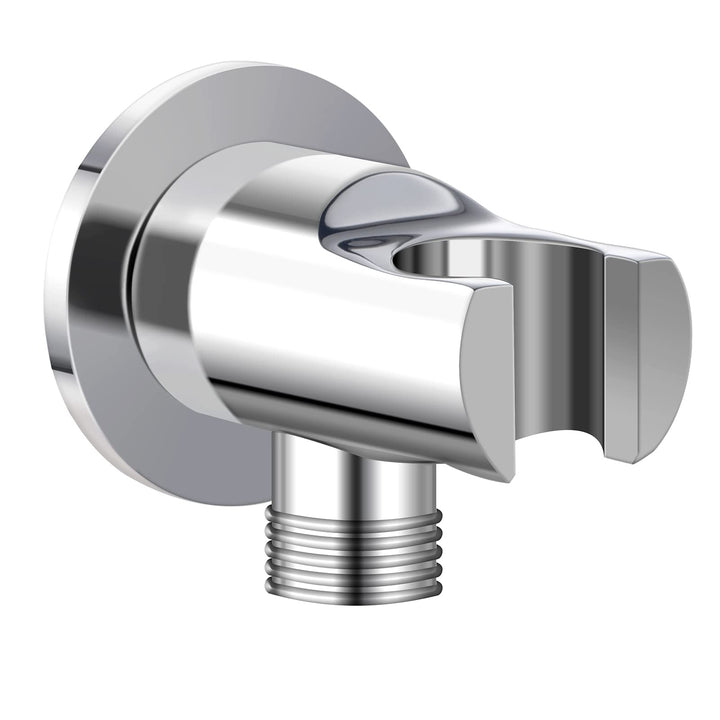Keymark Wandanschlussbogen mit Brausehalter Chrom, Messing Schlauchanschluss mit Wandbrausehalter, W