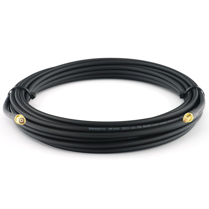5m RP-SMA Stecker auf RP-SMA Buchse Koaxialkabel — 5 Meter Verlustarmes HF-240 (LMR 240 Äquivalent)