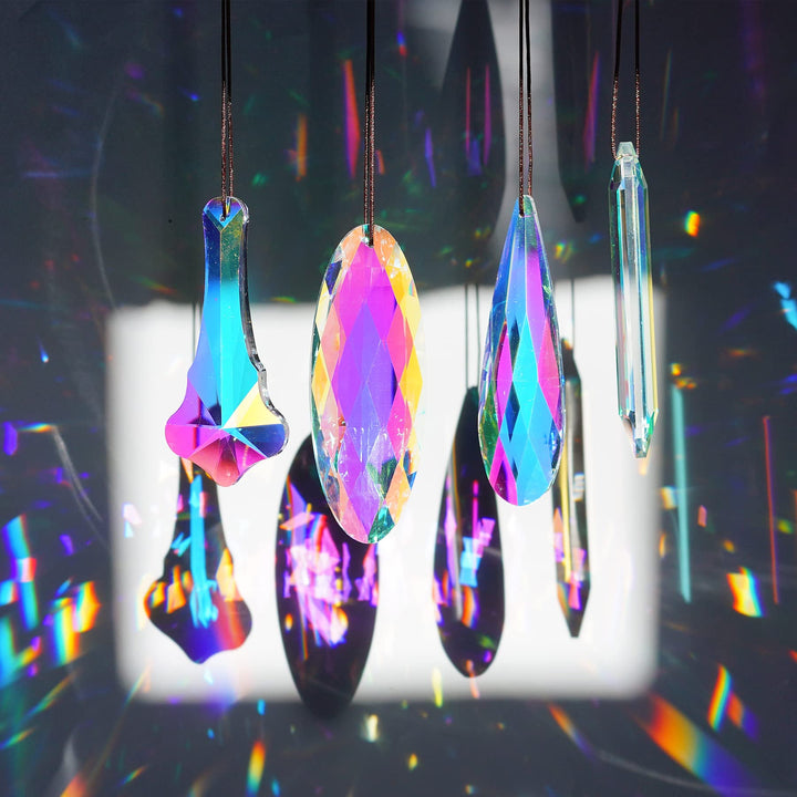 H&D HYALINE & DORA Kristall Sonnenfänger zum Aufhängen, Glasprismen Anhänger, Regenbogen Kronleuchte