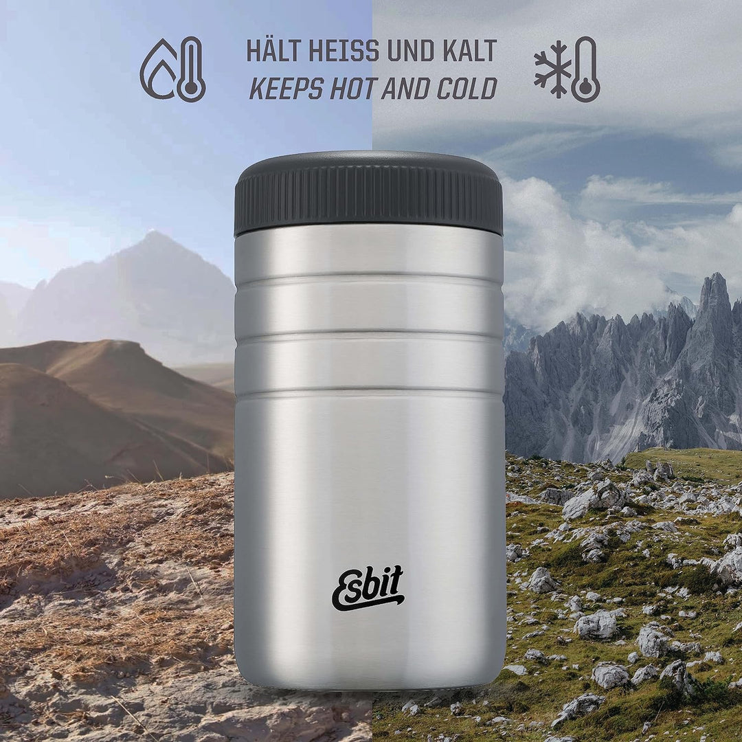 Esbit Thermobehälter Majoris | Edelstahl | BPA-Frei | Schwarz & Silber | 0,4L & 0,55L | für warme Sp