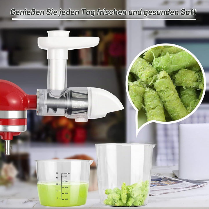 Gdrtwwh Entsafter Aufsatz für KitchenAid Ständermixer,Slow Juicer Zitrussaftpresse Zubehör, Kau-Ents