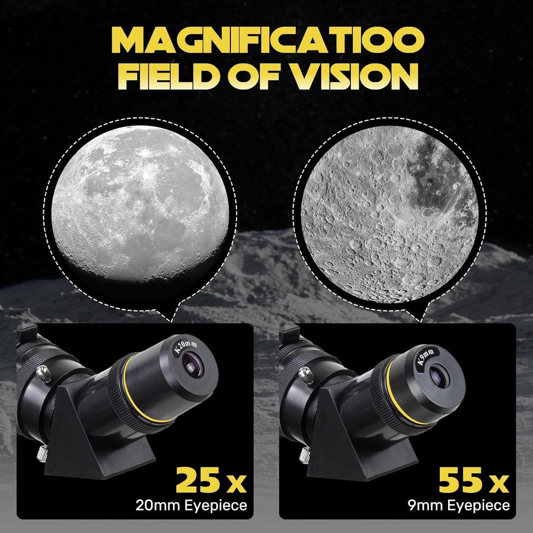 Teleskop 80mm Öffnung 500mm Refraktor Teleskop für Erwachsene, Teleskop für Kinder Anfänger w. Pro S