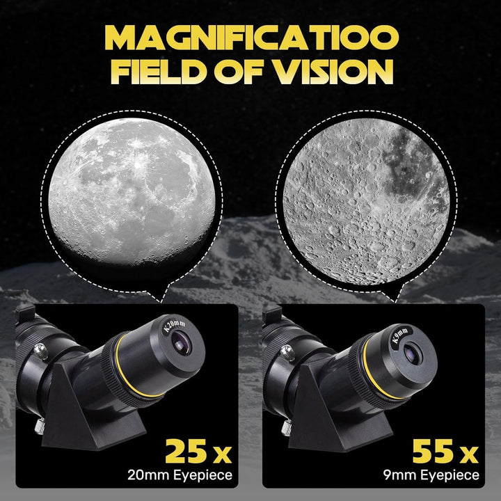 Teleskop 80mm Öffnung 500mm Refraktor Teleskop für Erwachsene, Teleskop für Kinder Anfänger w. Pro S