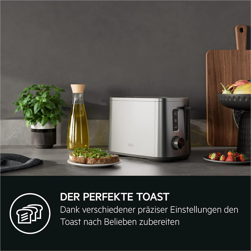 AEG T5-1-4ST Toaster Deli 5 / 7 Toasteinstellungen / Countdown-Timer / Stopp-, Auftau-, Aufwärmknopf