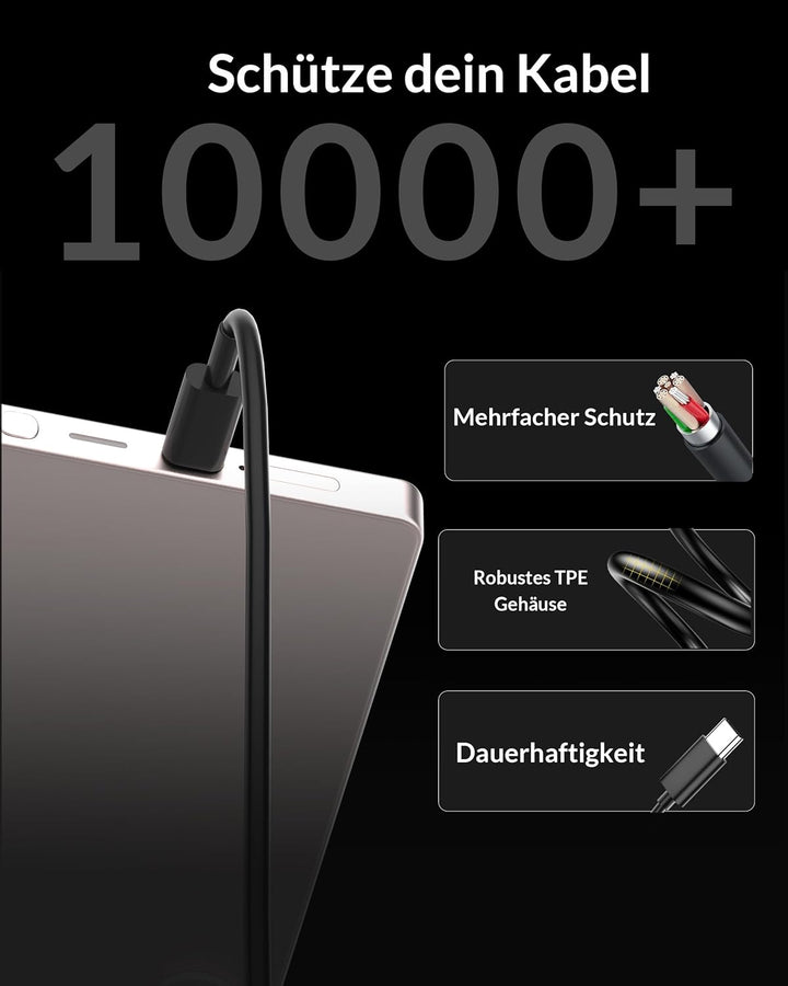 45W USB C Ladegerät, 2-Port Handy Schnellladegerät PD/PPS Mehrfach Netzteil, Kabel USBC Schnellladek