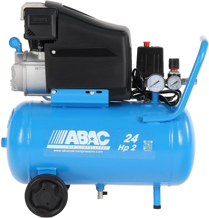 ABAC Luftkompressor POLE POSITION L20, 24-Liter Luftkompressor, Doppeldruckmesser, Max. Druck 10 Bar