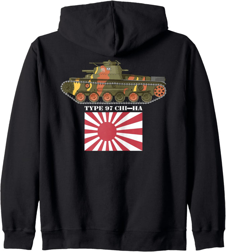 Typ 97 Chi-Ha WW2 Panzer Japanische Flagge der aufgehenden Kapuzenjacke