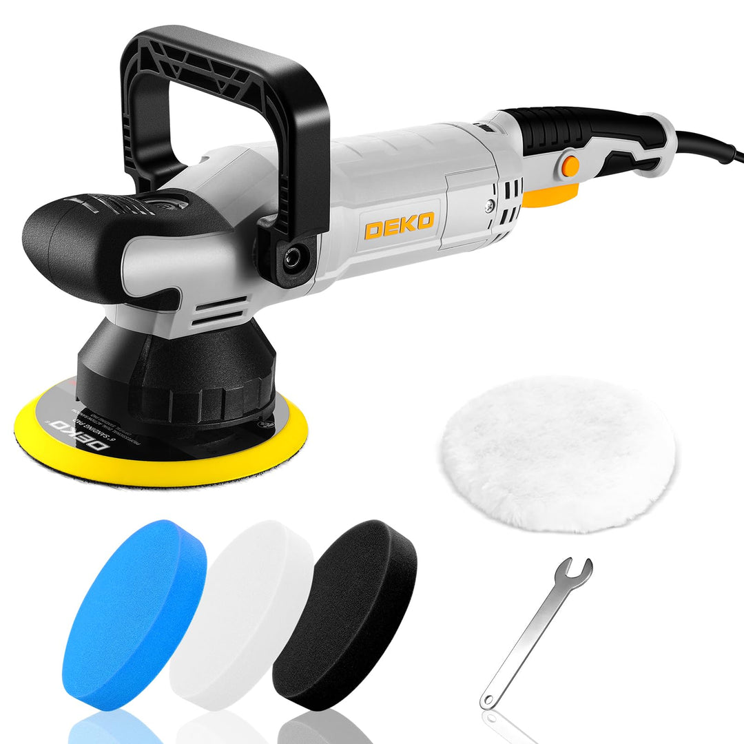 Poliermaschine Auto 900W: DEKOPRO Doppelte Aktion Exzenter poliermaschine Set mit 150 MM Pad, 6 Vari