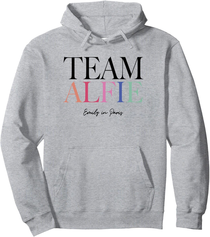 Emily in Paris Team Alfie Rainbow Text Logo Pullover Hoodie