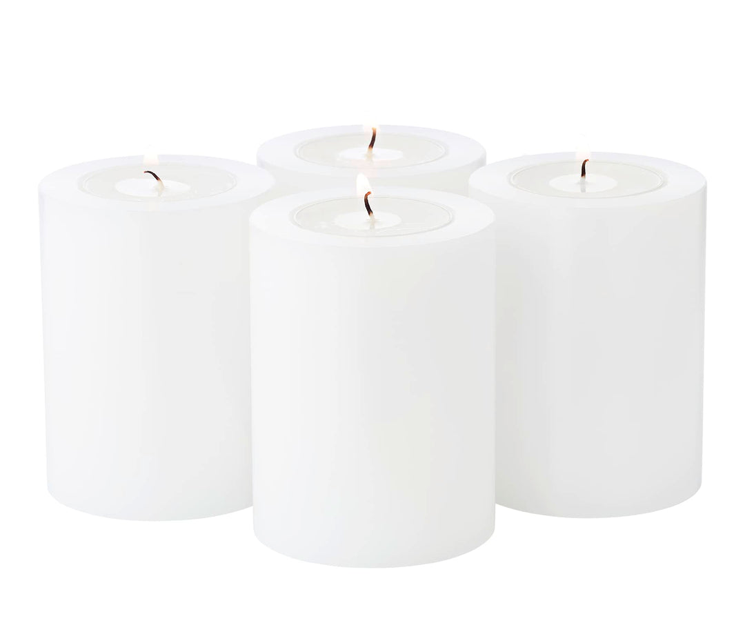 EDZARD Set 4 Dauerkerzen Cornelius (Ø 6 cm, H 8 cm) in weiss - Teelichthalter, Kerzenhalter in Kerze