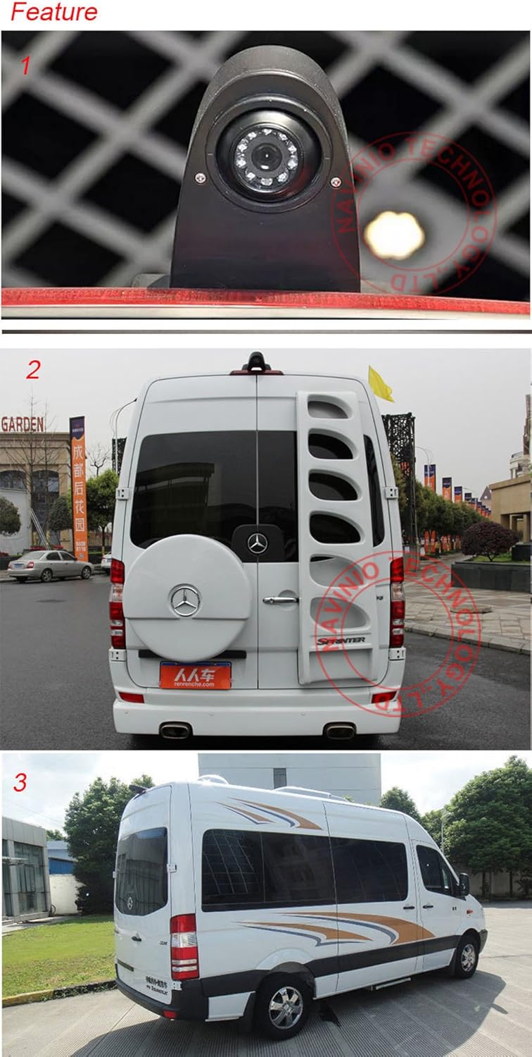 Rückfahrsystem mit Rückfahrkamera im 3.Bremslicht passend für Transporter Mercedes Sprinter Viano Vi