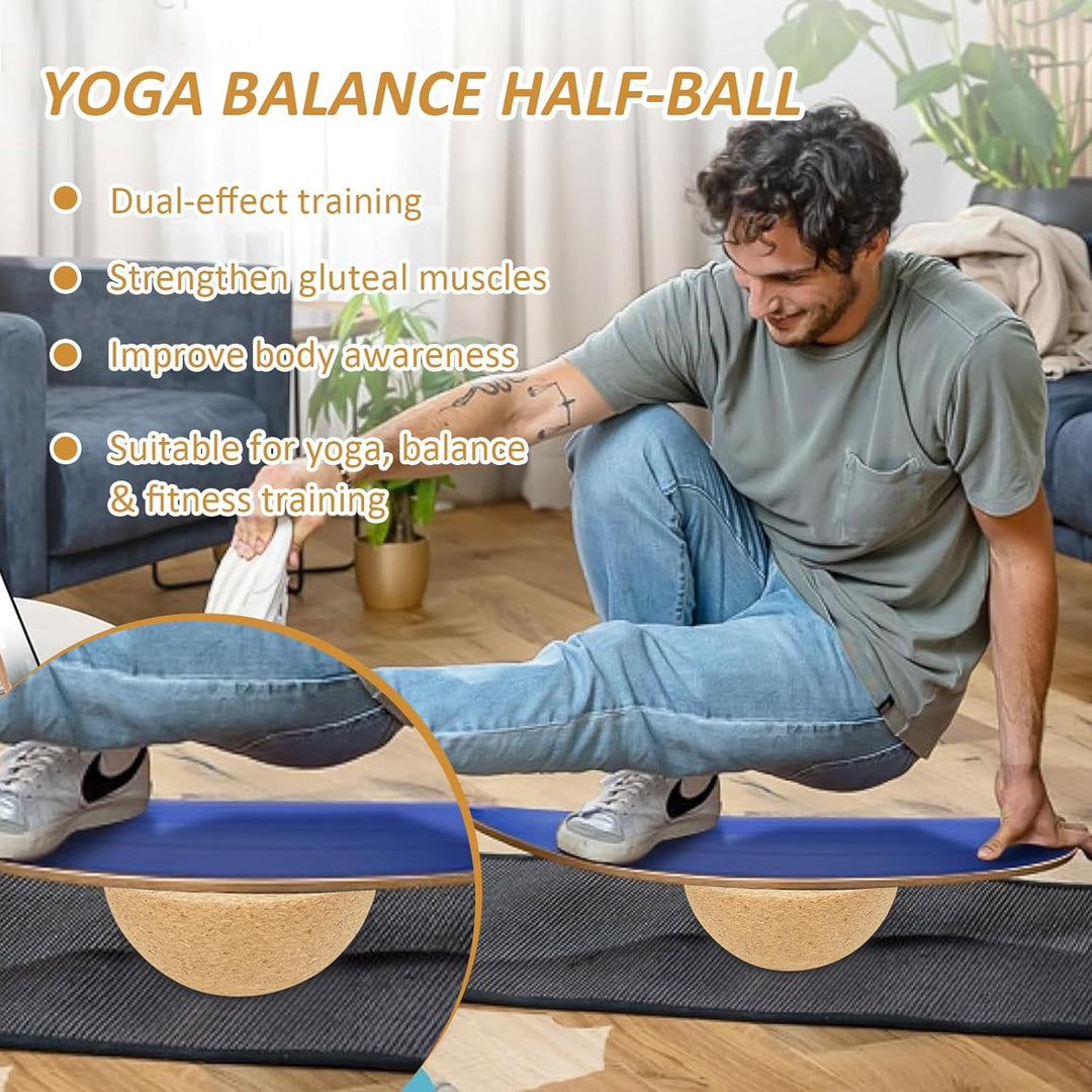 Balance Board Halbkugel aus massivem Kork Ø15cm, Höhe 7,5cm – Rutschfest, nachhaltig, ideal für Glei