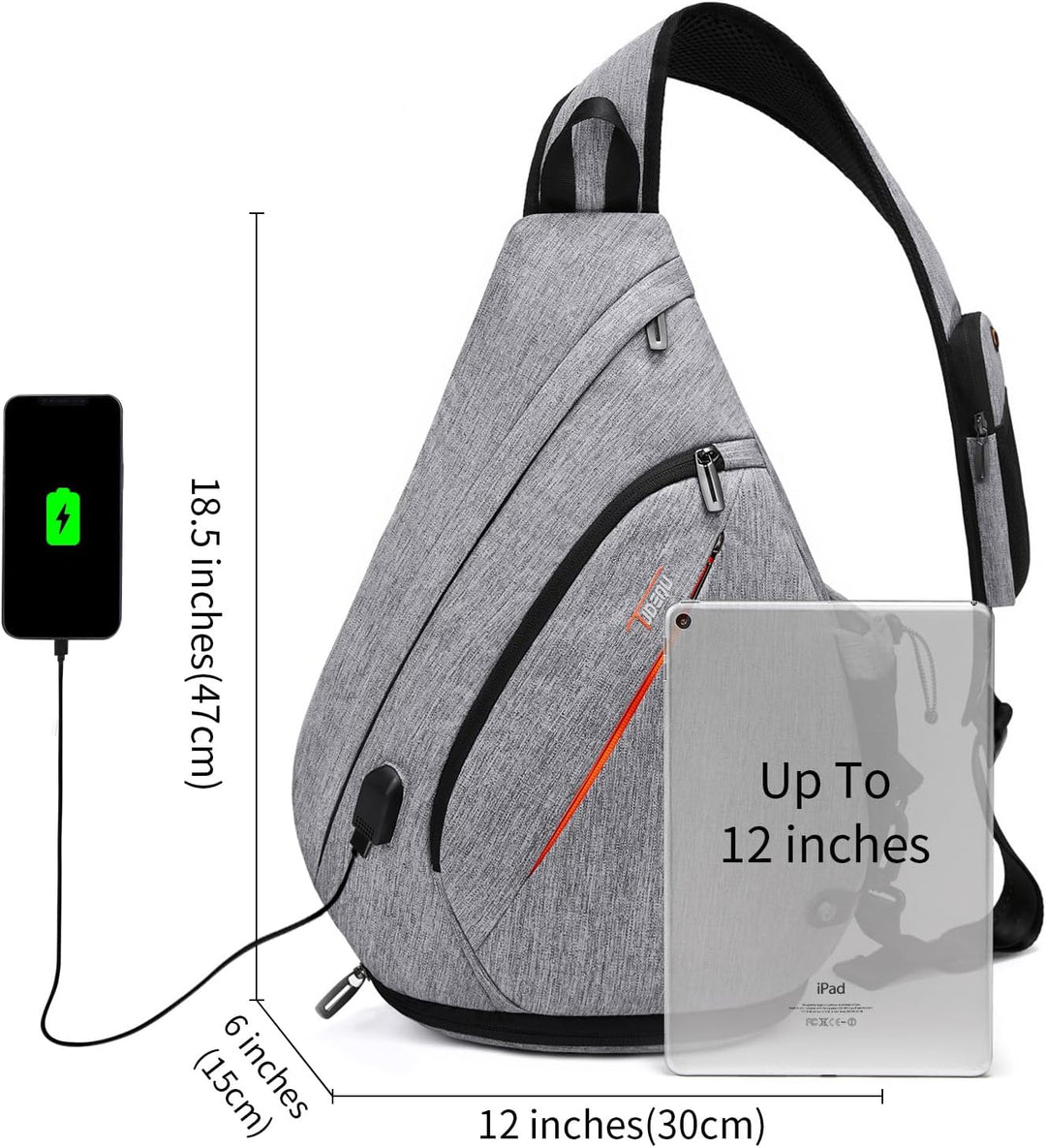TUDEQU Unisex 758 Tragetasche (1er Pack) L Gray Match Black, L Gray Match Black
